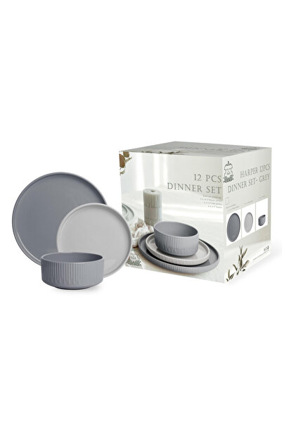 Shallow By Styli 12-Piece Shallow Stoneware HARPER Dinner Set