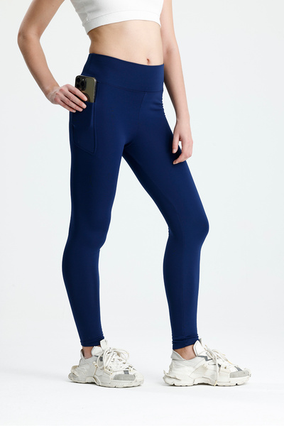 glanour Women's Black High Waist Shaping / Sculpting Winter Fleece Lined Pock...