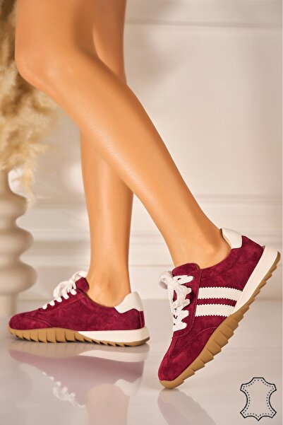 Joana Bordeaux Suede Leather Sneakers Cindy Size 41