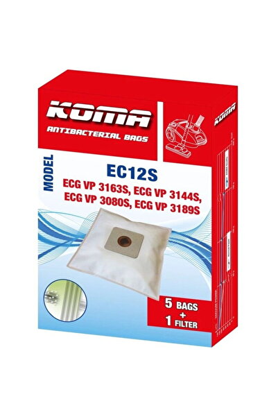 ECG Vacuum Cleaner Bags Set EC12S, 5 pieces plus universal microfilter