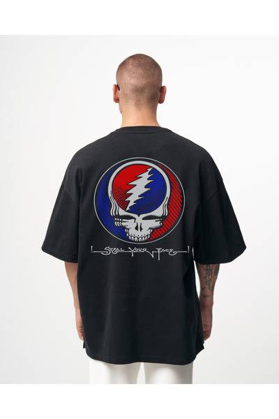 Kartier Tricou Negru Oversize Vintage 80s Grateful Dead