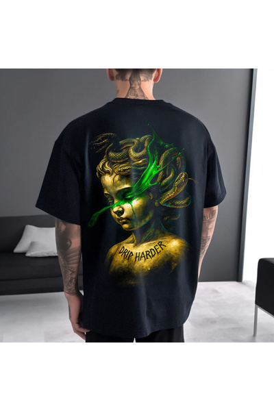 Kartier Tricou Negru Oversize Drip Harder