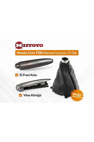 MITOYO Honda Civic Fd6 Manual Handbrake Lever + Gear Shift Boot Set of 2 2006...