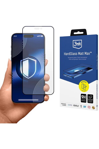 3MK Folie pentru iPhone 17 Pro - HardGlass Matt Max Folie de protecție ecran ...