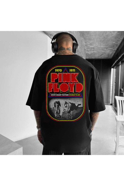 Kartier Tricou Negru Oversize Atom Heart Mother World Tour