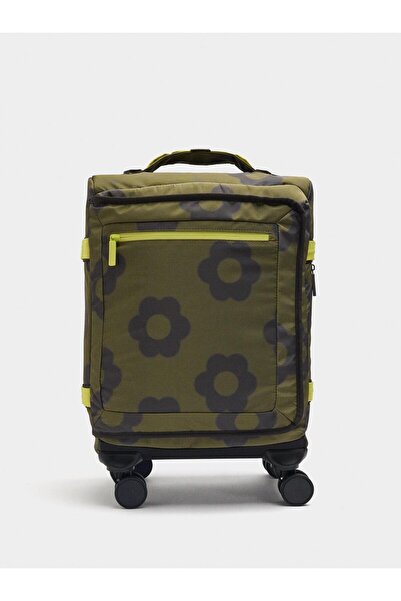 PARFOIS Çiçek Desenli Teknik Kumaş Seyahat Valizi Çantası(Kabin Ölçülerine Uy...