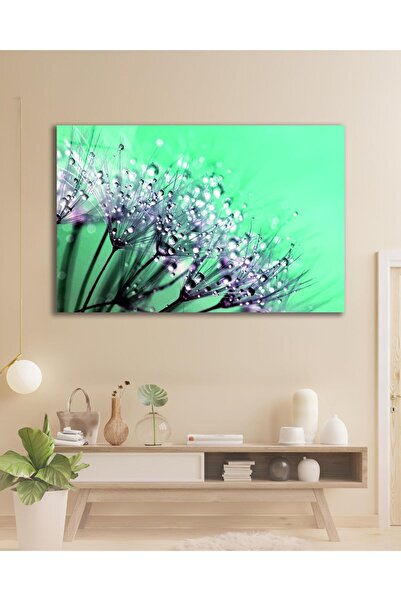 idealizbiz Pictură pe sticlă cu păpădie de cristal albastru, decor de perete ...