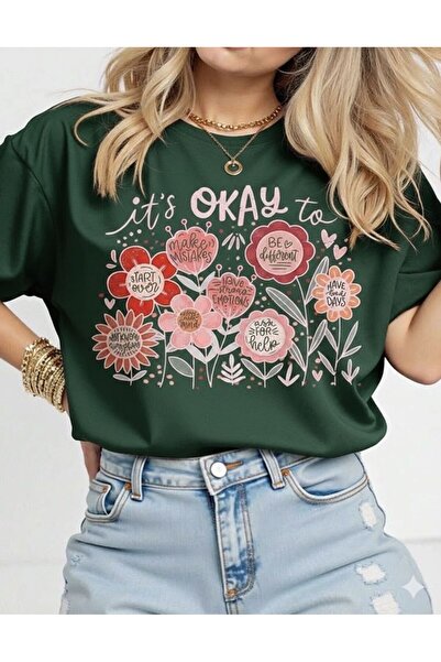 FAVORİST تي شيرت قطني بأكمام قصيرة من it's Okay To Flowers