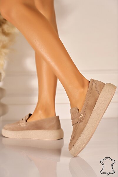 Joana Luella Women's Suede Loafers Beige Size 39