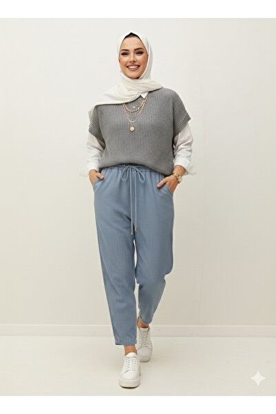 Zühre Beli Lastikli Pantolon 0162