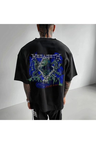 Kartier Tricou Negru Oversize Rust In Peace