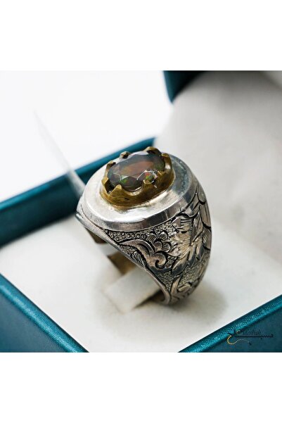 Generic خاتم فضة مصنوع يدويًا من الأوبال الإثيوبي - مجوهرات مميزة من الأوبال ...
