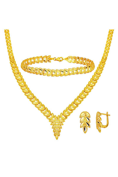 CİHAN GOLD 26.71 Gr (Gram) Başak Tasarım Taşsız Altın Düğün Seti