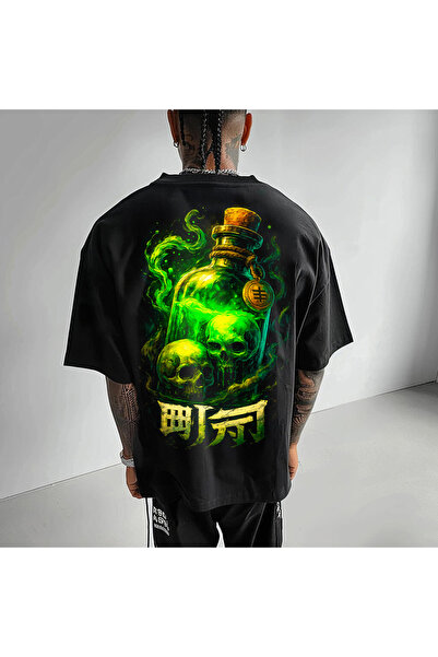 Kartier Tricou Negru Oversize Nazo no Tokkuri