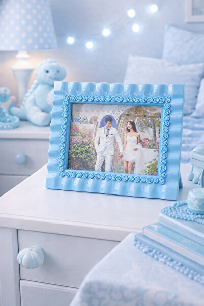 Angelphoto إطار صور مزخرف باللون الأزرق مقاس 13x18 LM7409