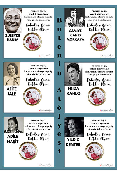 Butenin Atölyesi Güçlü kadınlara özel yaka rozeti, kadınlar günü temalı 1 adet