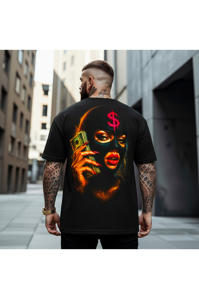 Kartier Black Oversize Master The Money Language T-Shirt