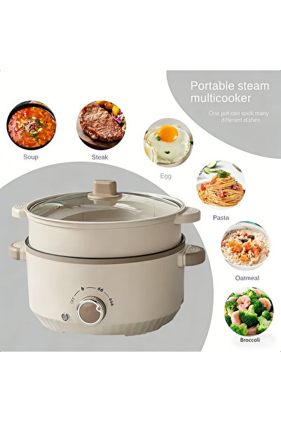 YESMAX قدر كهربائي متعدد الاستخدامات سعة 3 لترات: غير لاصق، الكل في واحد، مثا...