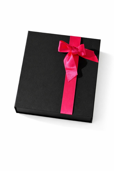 MAY BOX Premium Katlanabilir Mıknatıslı Mukavva Koyu Pembe kurdele Siyah Kutu...