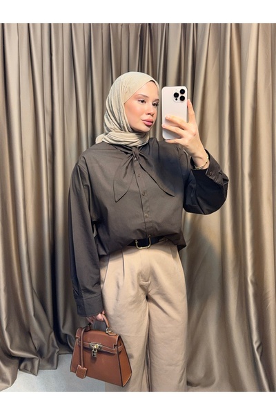 Niessa Butik Scarf Collar Shirt