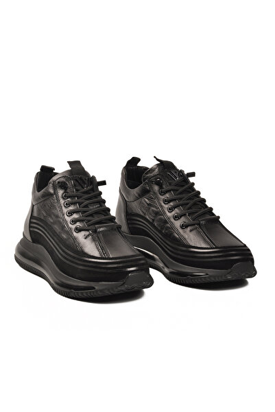 Voyager E053 Pantofi casual pentru bărbați din piele naturală, negri