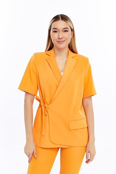 Select Moda Γυναικείο κοντομάνικο μπουφάν με δέσιμο στο πλάι