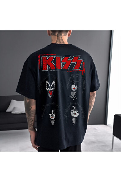 Kartier Tricou Negru Oversize Kiss Family Portrait