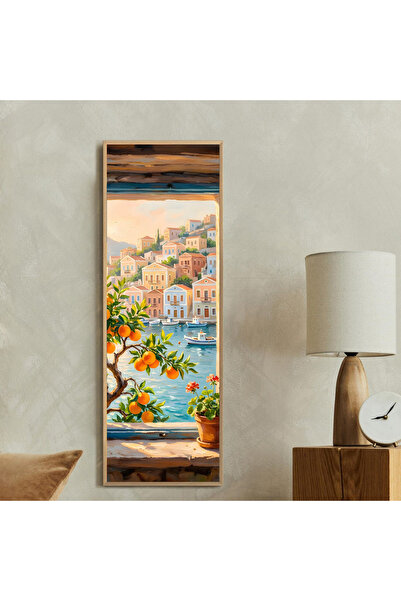 woodhomeworks Tek Parça Gerçek Ahşap dikey Panorama Çerçeveli Tablo moda tasarım