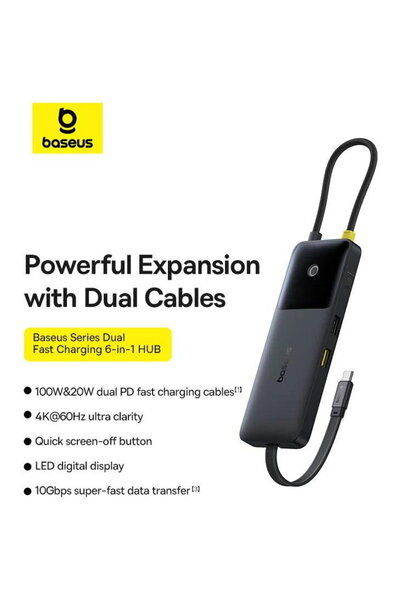 Baseus B00070902123-00, 100 W, Negru