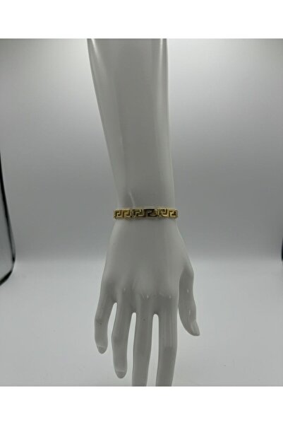 Butik Prime Gold 316L Paslanmaz Çelik Antik Yunan Desenli Kararmaz Lüks Kelep...