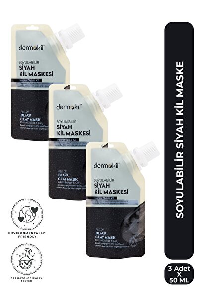 Dermokil Soyulabilir Siyah Kil Maske 50 ml x 3 Adet
