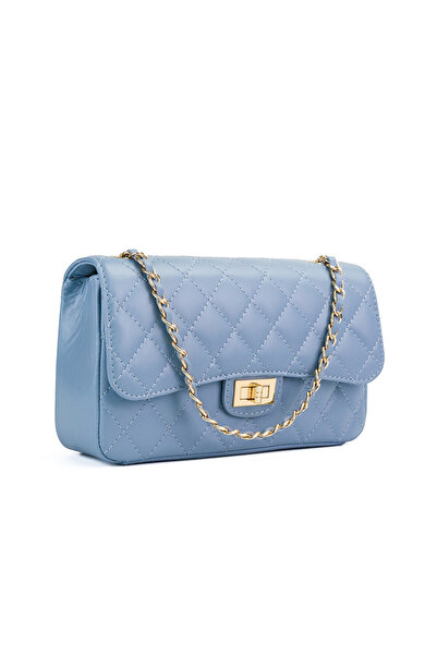 Posete Fagaras Mini Ruby Leather Purse - Blue, Casual Bag Made of Genuine Lea...