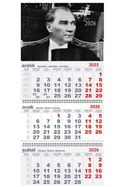 Lizy 2026 GEMİCİ /DUVAR TAKVİMİ ATATÜRK 2