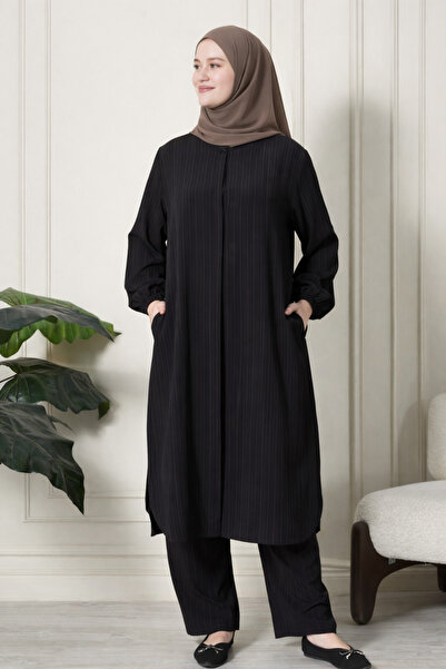 Ferace Women's Plus Size Seersucker Fabric Hidden Button Double Suit