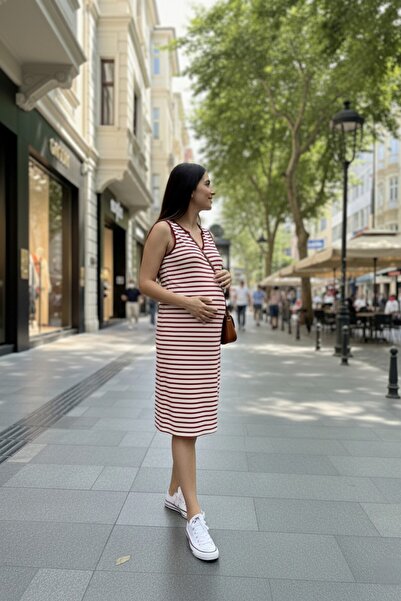 Miss Dünya Lissa Linea Материнска и следродилна рокля без ръкави с V-образно ...