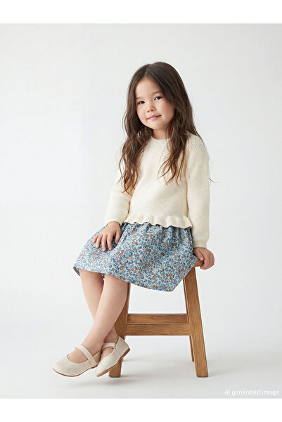 LC Waikiki Rmz Gi̇yi̇m Farkiyla Zero Roba Collar Girls' Knitwear Dress