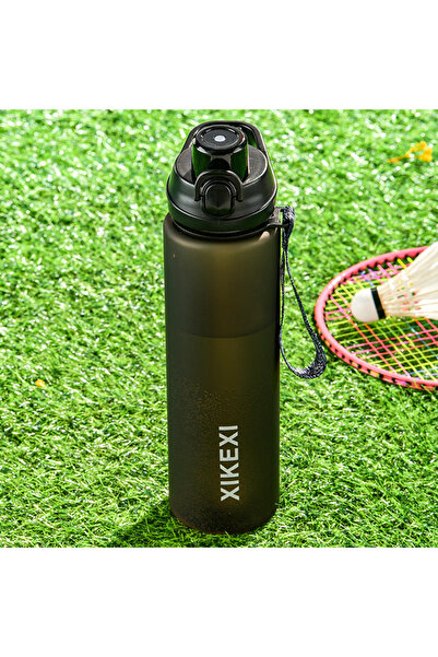 Generic زجاجة مياه بلاستيكية شفافة سعة 1 لتر | زجاجة خالية من مادة BPA مع حزا...