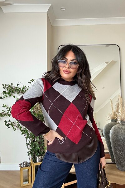 Sohotique By P Viscosoft Luxe Triko Kazak Coffee Red