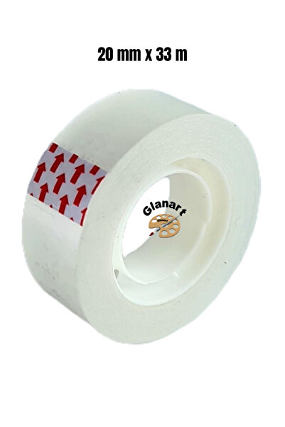 Glanart para bantı transparan şeffaf bant 20 mm x 33 m. 1 adet