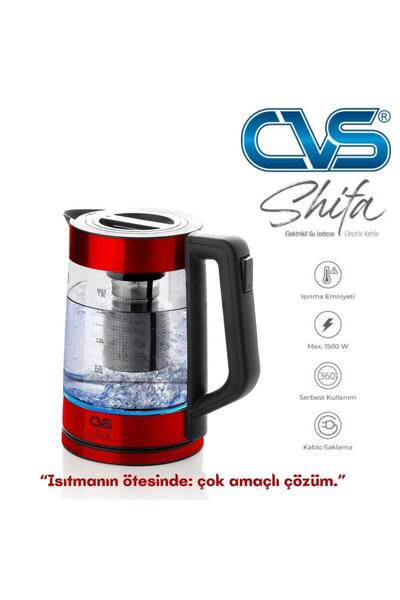 CVS DN 2346 Shifa Elektrikli Kırmızı Su Isıtıcısı