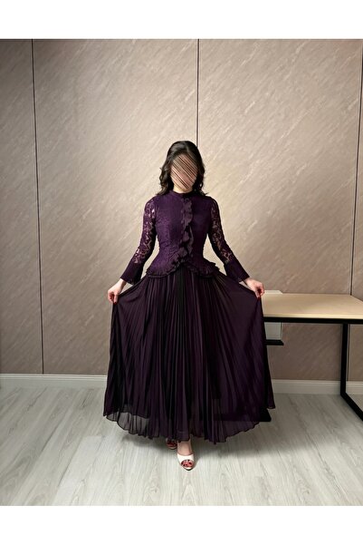 ALANOOD Off-white pleated long evening dress