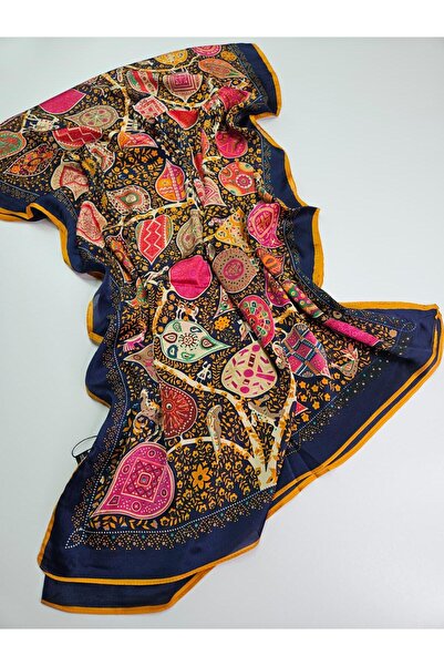 Shiva Scarfs Mosaic Ethnic Pattern Voile Silk Shawl Accessory Foulard Silk Sc...