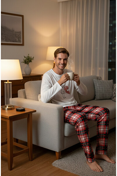 Bella Dossi Cotton Puzzle Heart Figured Lover Couple Pajama Set