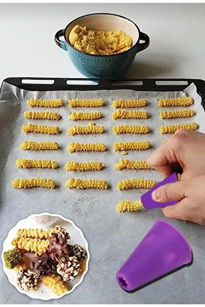 Mikasso Tırtıl Kurabiye Kalıbı, 2 Adet Tırtıl Kurabiye Aparatı, Plastik, Kura...