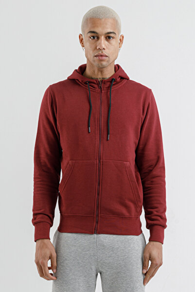 Airlife Sportswear Men's Hooded and Full Zip Sweatshirt Burgundy