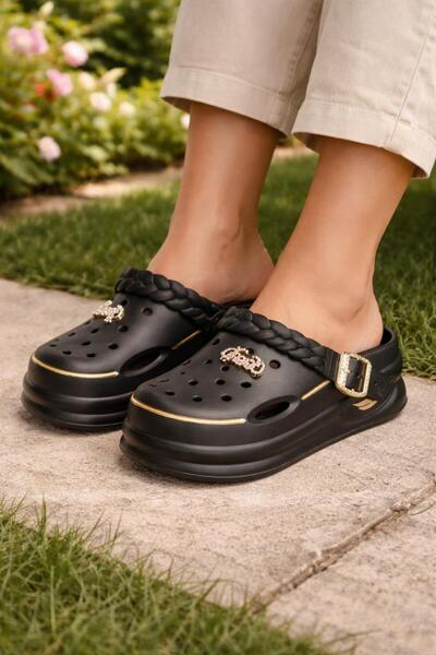 MODAONN Papuci Sabo tricotați cu curele și cataramă pentru femei