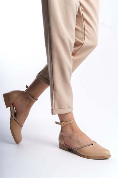 Difolia Balerini de damă Trey Nut Skin Stone Detaliați cu părți deschise