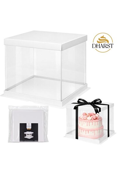 Dharst Cutie transparentă pentru tort – 33,5 x 33,5 x 36 (Î) cm