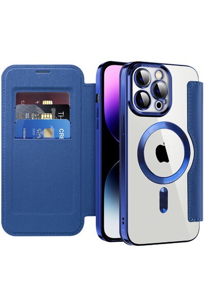 Techsuit SmartMag Book Case for iPhone 14 Pro Max - Blue