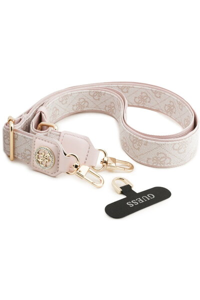 Guess Adjustable Universal Phone Strap - 4G Strass Metal Logo - Pink